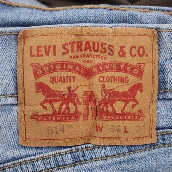 Levi's 514 Light Wash Jeans Size 34 X 34 Men's Levi's Denim - Picture 7 of 9